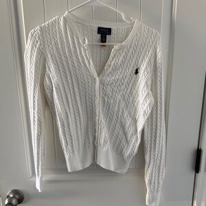 Polo by Ralph Lauren Cream Cable Knit Cardigan